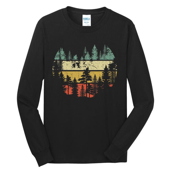 Wildlife Trees Outdoors Nature Retro Forest Tall Long Sleeve T-Shirt