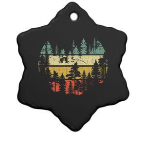 Wildlife Trees Outdoors Nature Retro Forest Ceramic Star Ornament