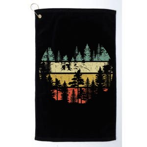 Wildlife Trees Outdoors Nature Retro Forest Platinum Collection Golf Towel