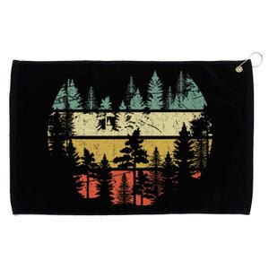 Wildlife Trees Outdoors Nature Retro Forest Grommeted Golf Towel