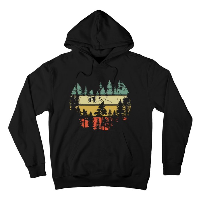 Wildlife Trees Outdoors Nature Retro Forest Hoodie