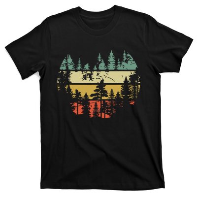 Wildlife Trees Outdoors Nature Retro Forest T-Shirt