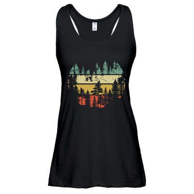 Wildlife Trees Outdoors Nature Retro Forest Ladies Essential Flowy Tank