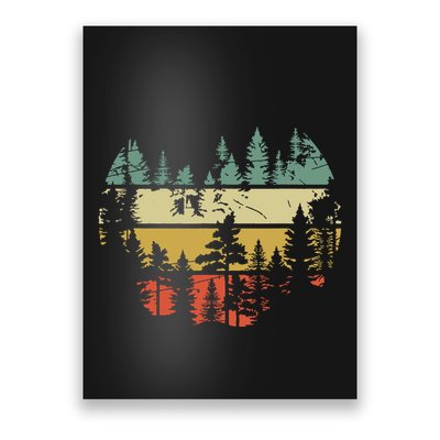 Wildlife Trees Outdoors Nature Retro Forest Poster