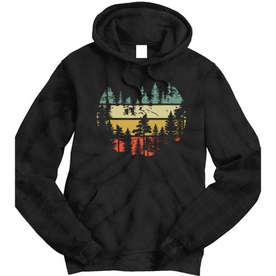 Wildlife Trees Outdoors Nature Retro Forest Tie Dye Hoodie