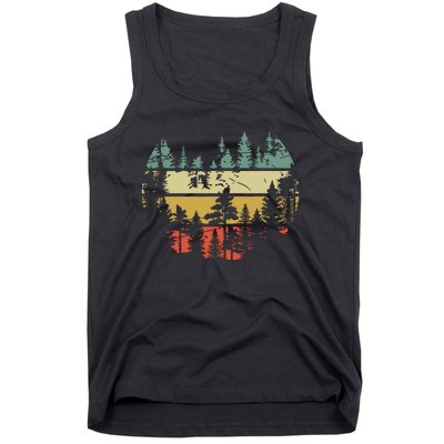 Wildlife Trees Outdoors Nature Retro Forest Tank Top