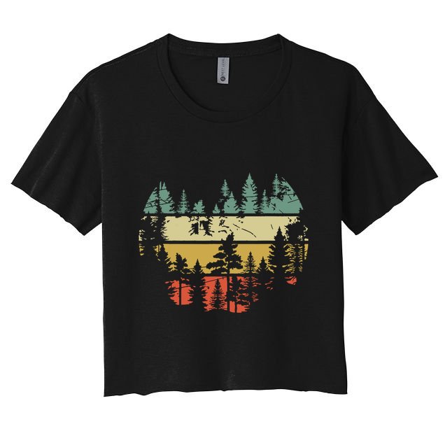 Wildlife Trees Outdoors Nature Retro Forest Crop Top