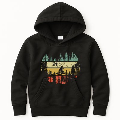 Wildlife Trees Outdoors Nature Retro Forest Kids Hoodie