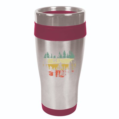 Wildlife Trees Outdoors Nature Retro Forest 16oz Travel Tumbler