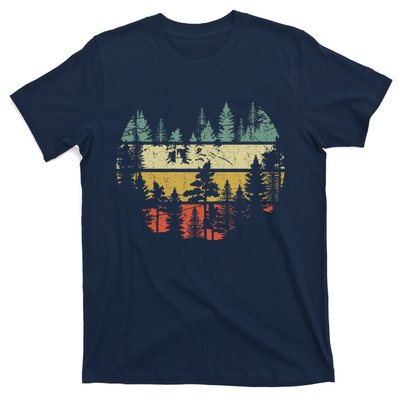 Wildlife Trees Outdoors Nature Retro Forest T-Shirt