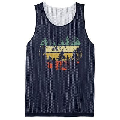 Wildlife Trees Outdoors Nature Retro Forest Mesh Reversible Basketball Jersey Tank