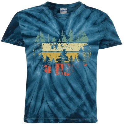 Wildlife Trees Outdoors Nature Retro Forest Kids Tie-Dye T-Shirt