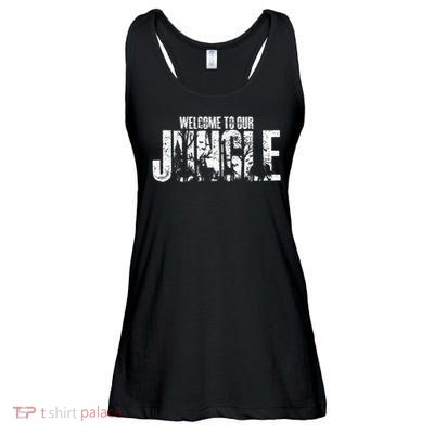 Welcome To Our Jungle Safari And Zoo Camping Ladies Essential Flowy Tank