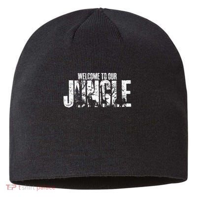 Welcome To Our Jungle Safari And Zoo Camping Sustainable Beanie