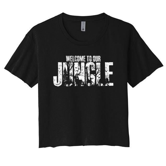 Welcome To Our Jungle Safari And Zoo Camping Crop Top