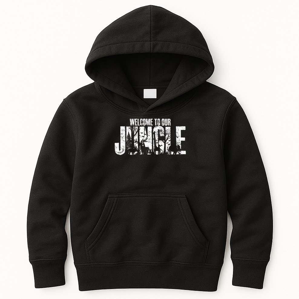 Welcome To Our Jungle Safari And Zoo Camping Kids Hoodie