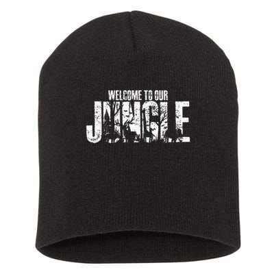 Welcome To Our Jungle Safari And Zoo Camping Short Acrylic Beanie