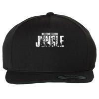 Welcome To Our Jungle Safari And Zoo Camping Wool Snapback Cap