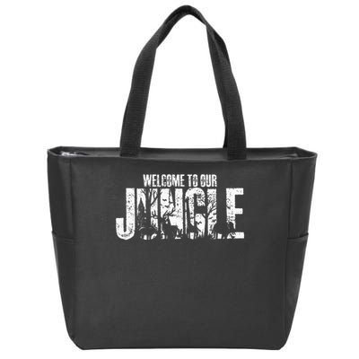 Welcome To Our Jungle Safari And Zoo Camping Zip Tote Bag