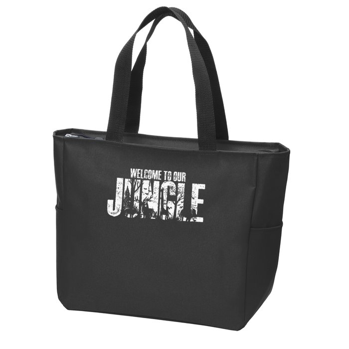 Welcome To Our Jungle Safari And Zoo Camping Zip Tote Bag