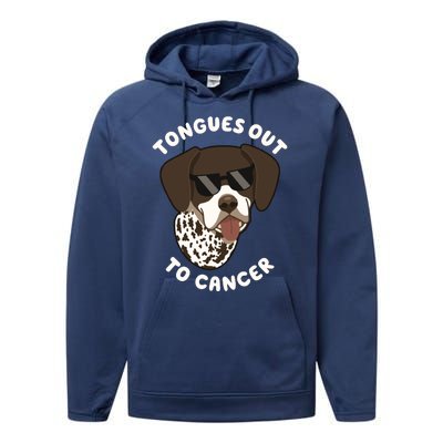 Wyatt Tongues Out To Cancer Performance Fleece Hoodie