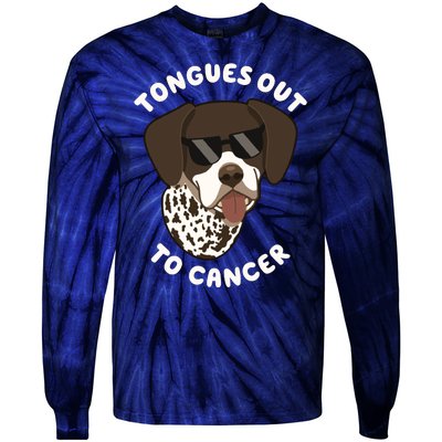 Wyatt Tongues Out To Cancer Tie-Dye Long Sleeve Shirt