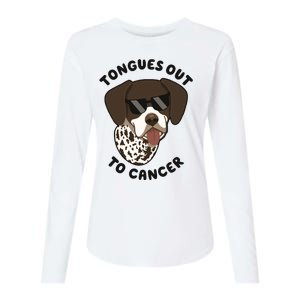 Wyatt Tongues Out To Cancer Womens Cotton Relaxed Long Sleeve T-Shirt