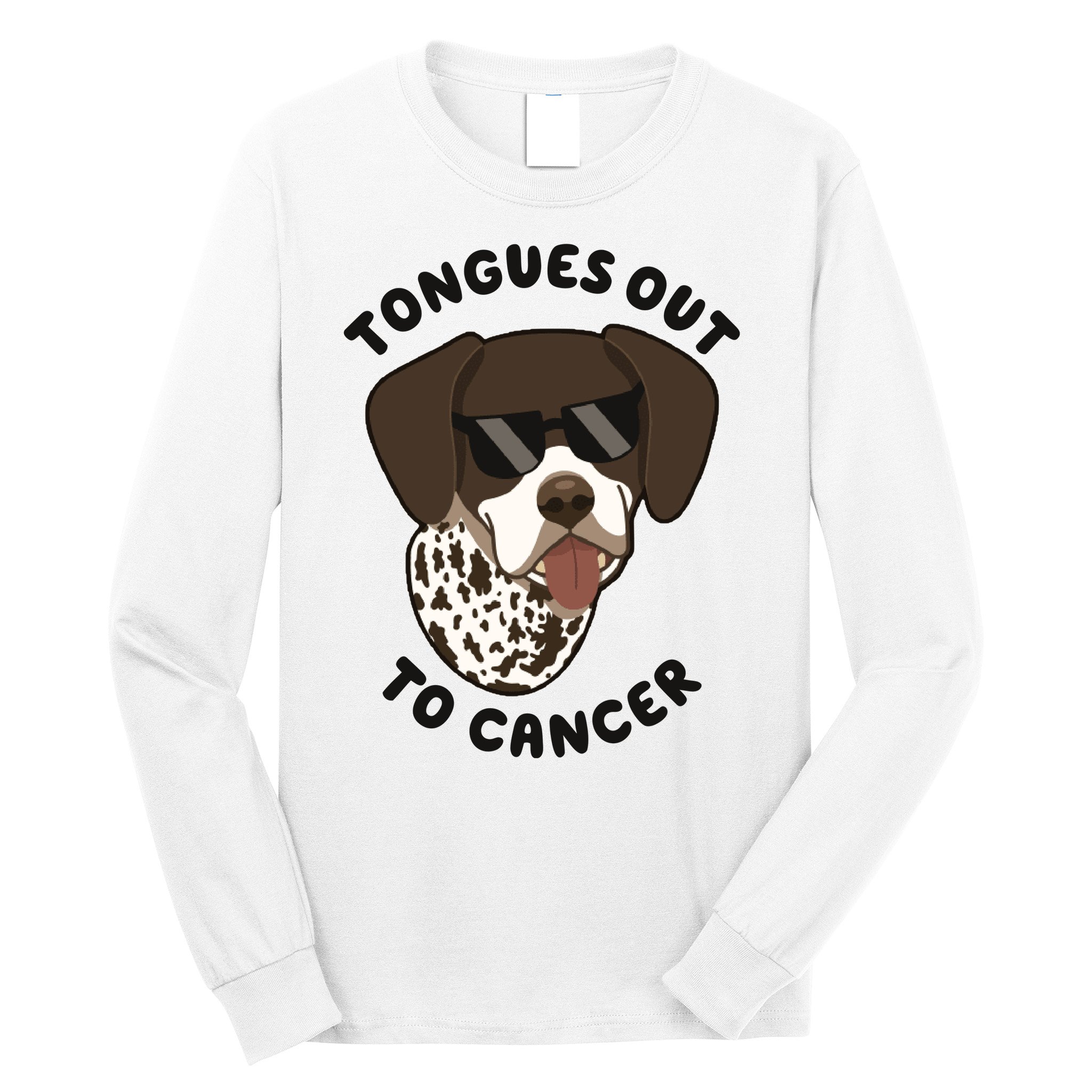 Wyatt Tongues Out To Cancer Long Sleeve Shirt