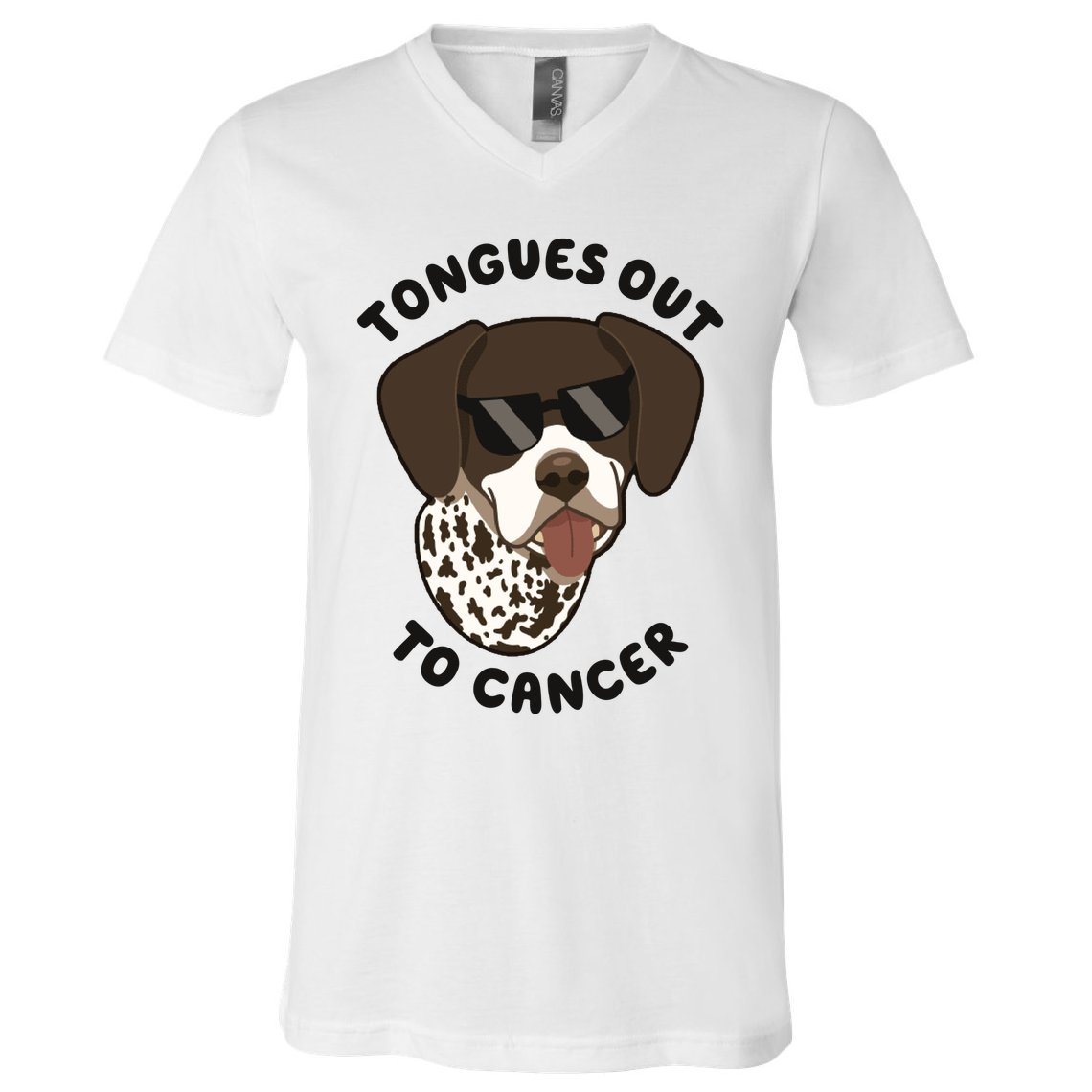 Wyatt Tongues Out To Cancer V-Neck T-Shirt