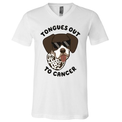 Wyatt Tongues Out To Cancer V-Neck T-Shirt