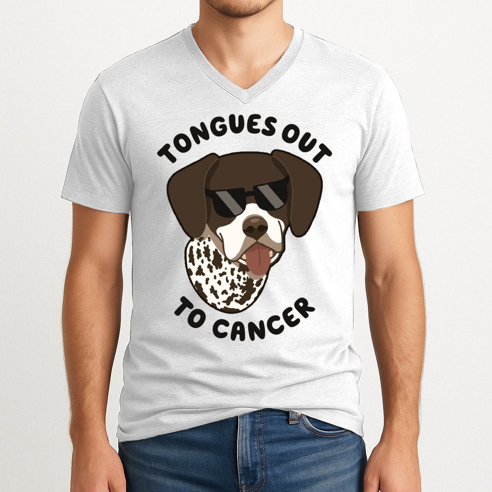 Wyatt Tongues Out To Cancer V-Neck T-Shirt