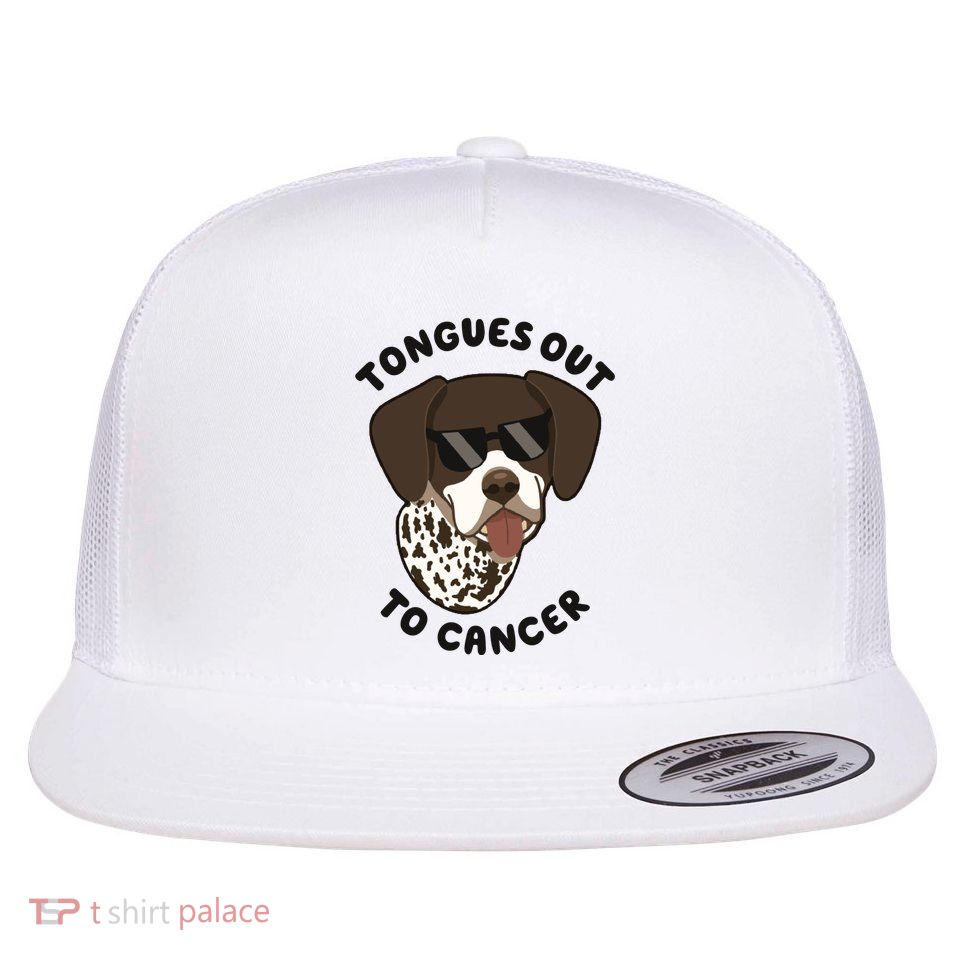 Wyatt Tongues Out To Cancer Flat Bill Trucker Hat