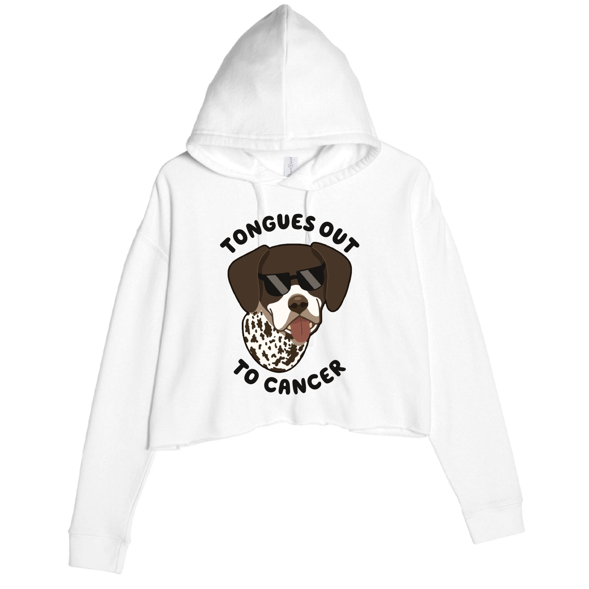 Wyatt Tongues Out To Cancer Crop Fleece Hoodie
