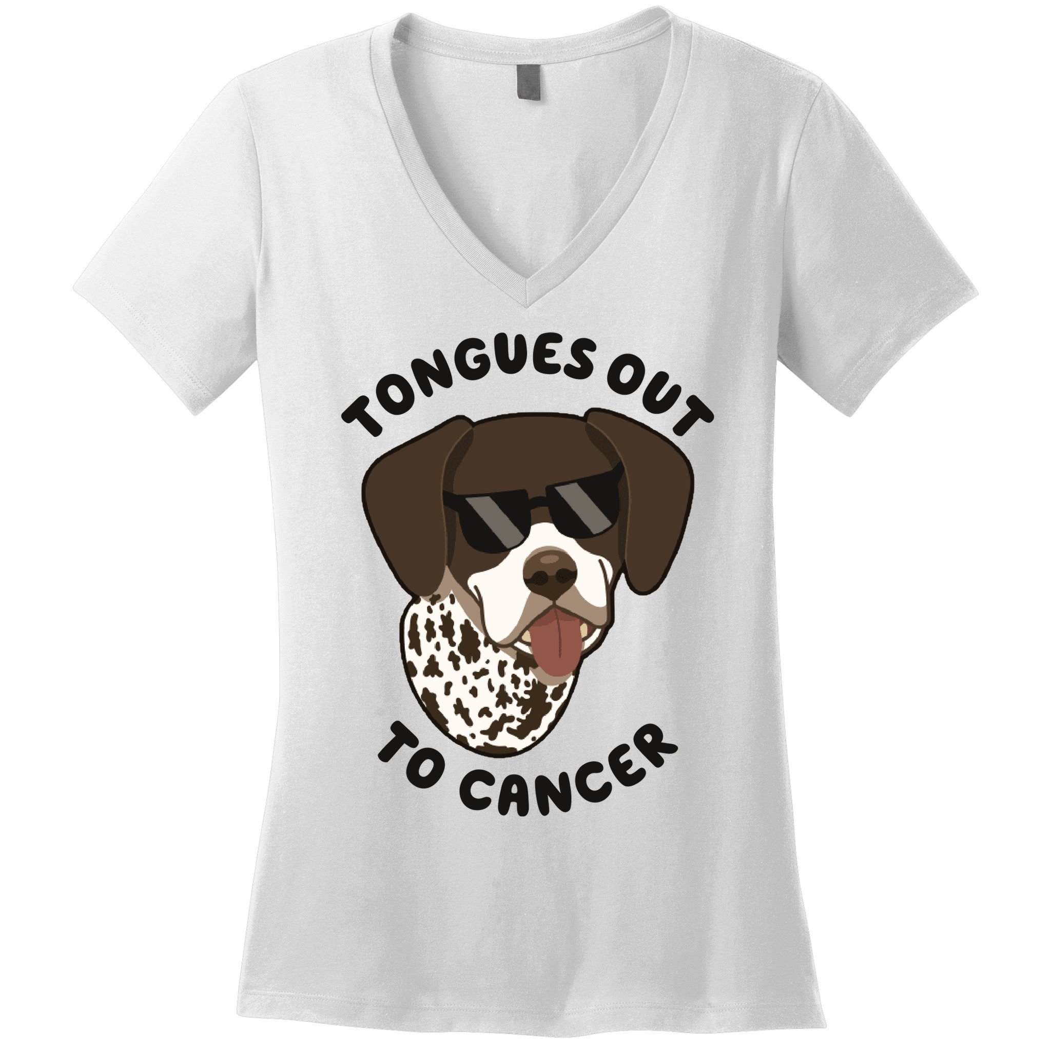 Wyatt Tongues Out To Cancer Women's V-Neck T-Shirt