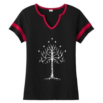 White Tree Of Gondor Tolkien Ladies Halftime Notch Neck Tee