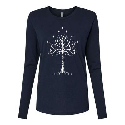 White Tree Of Gondor Tolkien Womens Cotton Relaxed Long Sleeve T-Shirt