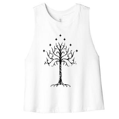 White Tree Of Gondor Tolkien Women's Racerback Cropped Tank