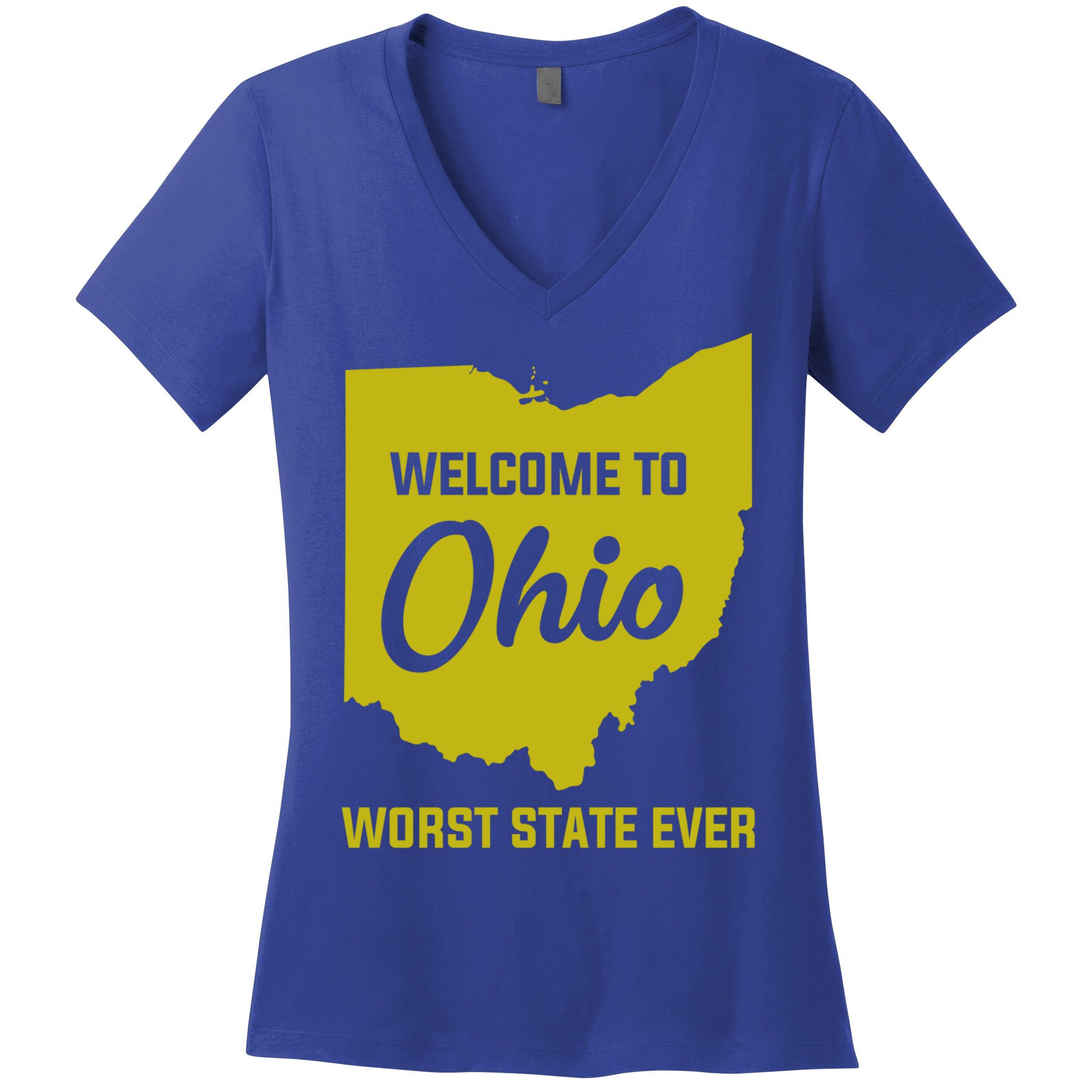 Welcome To Ohio The Worst State Ever Gift Women's V-Neck T-Shirt