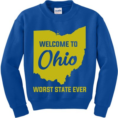 Welcome To Ohio The Worst State Ever Gift Kids Sweatshirt