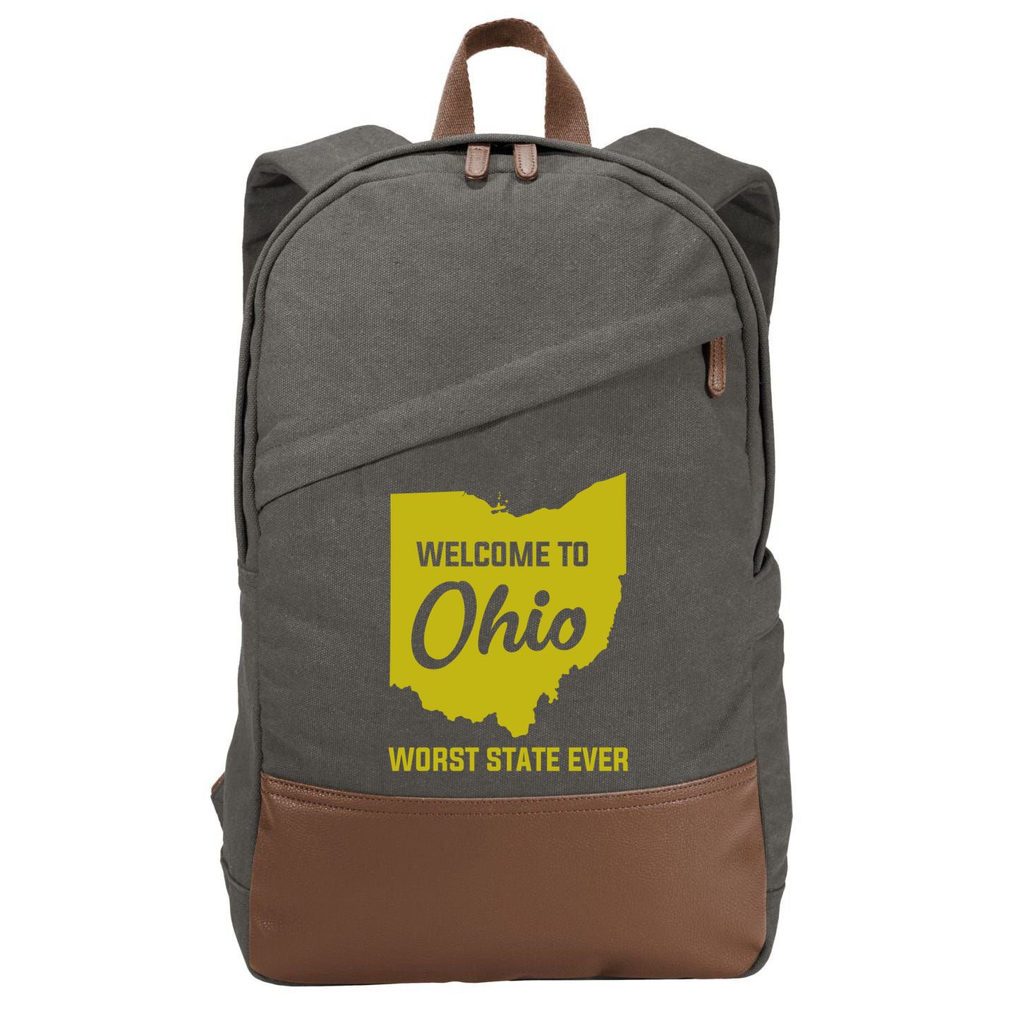 Welcome To Ohio The Worst State Ever Gift Cotton Canvas Backpack