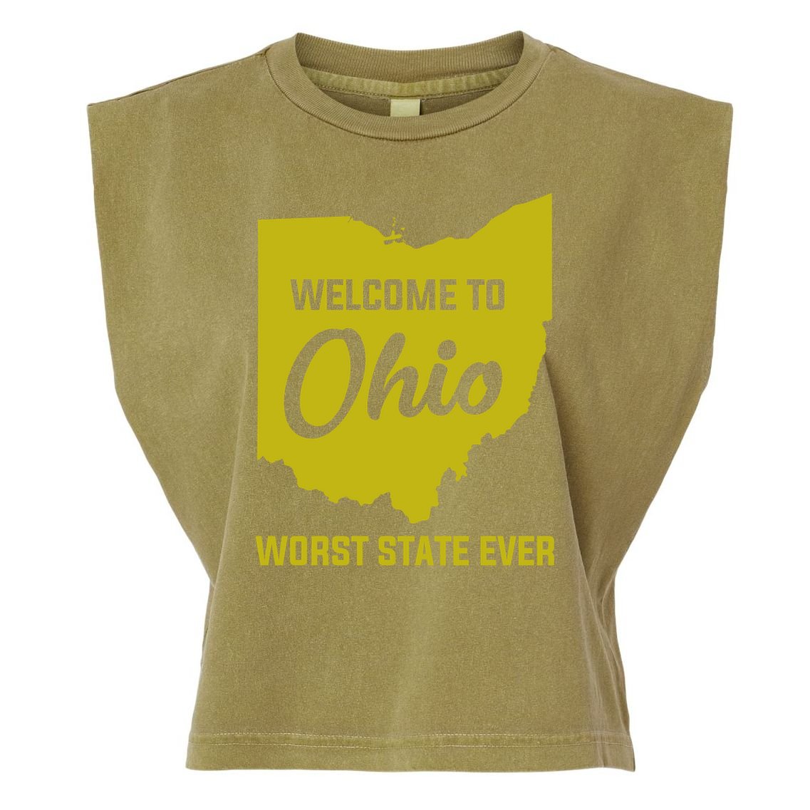 Welcome To Ohio The Worst State Ever Gift Garment-Dyed Women's Muscle Tee
