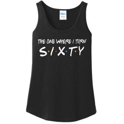 WoM.e.ns The One Where I Turn Sixty 60 Years Old 60th Birthday V-Neck Ladies Essential Tank