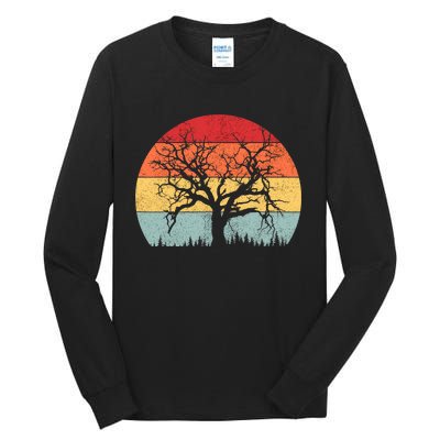 Wildlife Trees Outdoors Nature Retro Forest Camping Tall Long Sleeve T-Shirt