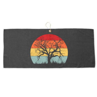 Wildlife Trees Outdoors Nature Retro Forest Camping Large Microfiber Waffle Golf Towel