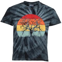 Wildlife Trees Outdoors Nature Retro Forest Camping Kids Tie-Dye T-Shirt