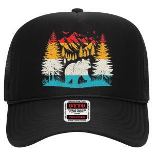 Wildlife Trees Outdoors Nature Animal Bear Forest High Crown Mesh Back Trucker Hat