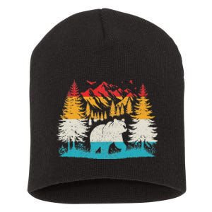 Wildlife Trees Outdoors Nature Animal Bear Forest Short Acrylic Beanie