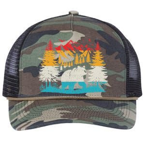 Wildlife Trees Outdoors Nature Animal Bear Forest Retro Rope Trucker Hat Cap