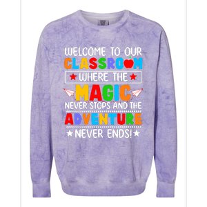 Wecome To Our School Gift Teacher Back To School Colorblast Crewneck Sweatshirt