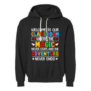 Wecome To Our School Gift Teacher Back To School Garment-Dyed Fleece Hoodie